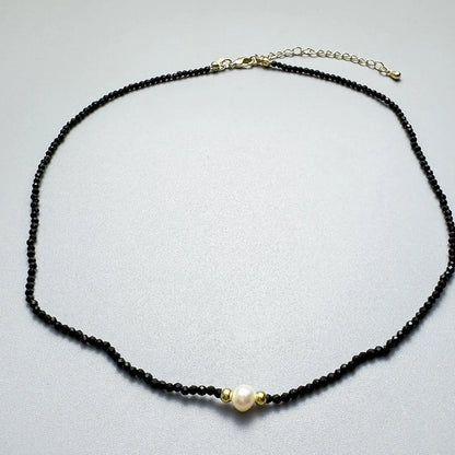 Accessories Crystal Beaded Pearl Pendant Choker Necklace