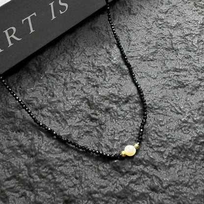 Accessories Crystal Beaded Pearl Pendant Choker Necklace