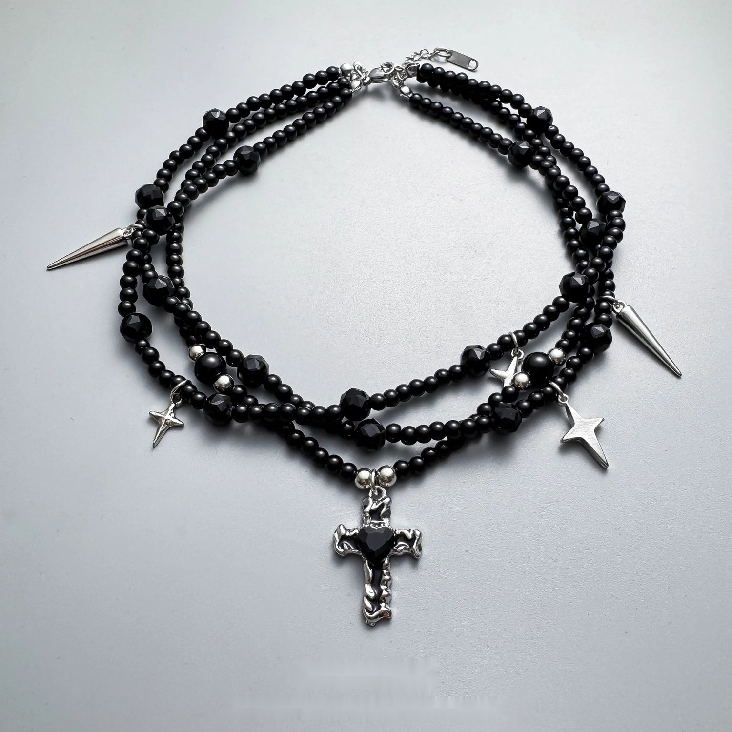 Accessories_Crystal_Cross_Multi_Layer_Fringe_Choker_Necklace_MISSTT