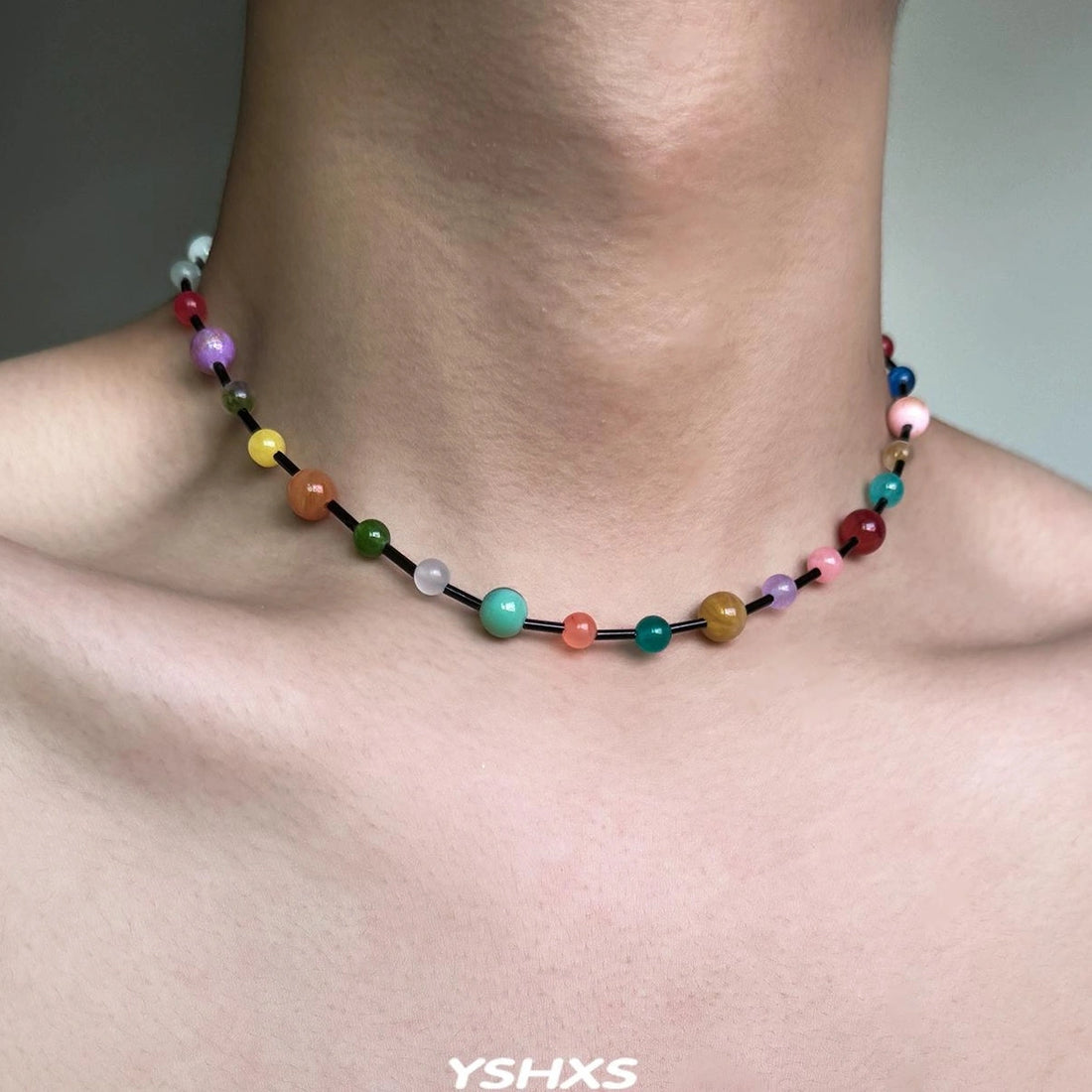 Accessories Crystal Dopamine Colorful Beaded Choker