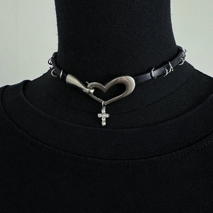 Accessories Crystal Heart Punk Choker