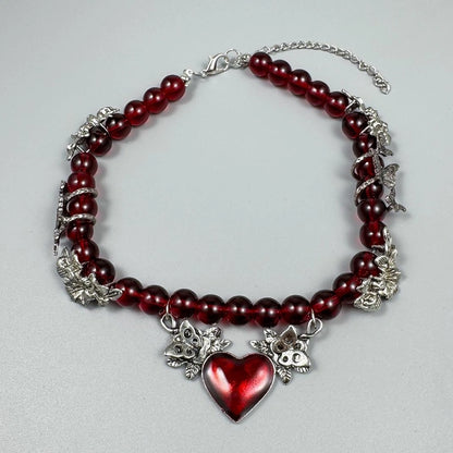 Accessories Crystal Heart Punk Choker Necklace