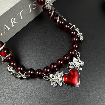 Accessories Crystal Heart Punk Choker Necklace