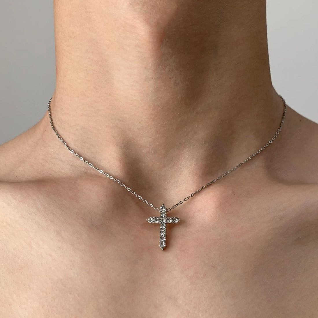 Accessories Cubic Zirconia Cross Pendant Necklace