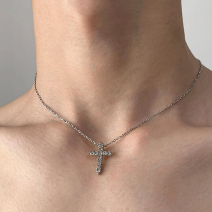 Accessories Cubic Zirconia Cross Pendant Necklace