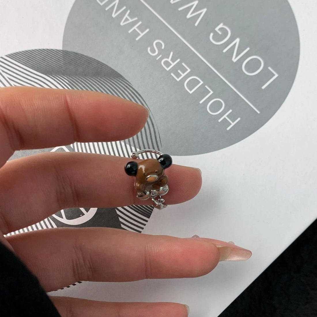Accessories Cute Brown Bear Tassel Ear Clip