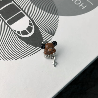 Accessories Cute Brown Bear Tassel Ear Clip