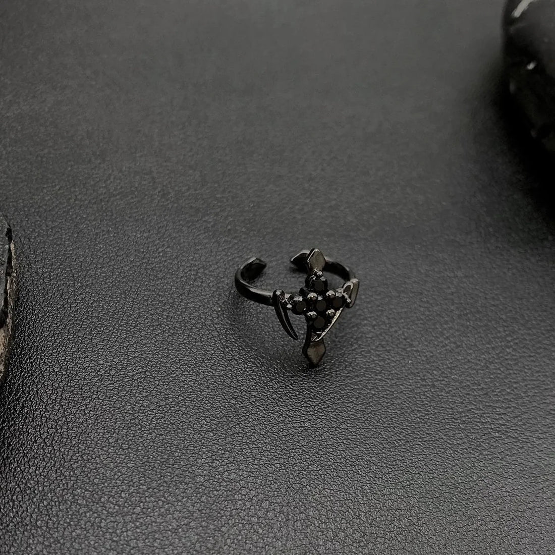Accessories Dark Cross Gothic Adjustable Ring