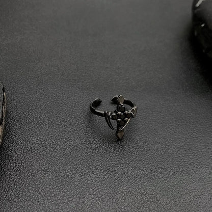 Accessories Dark Cross Gothic Adjustable Ring