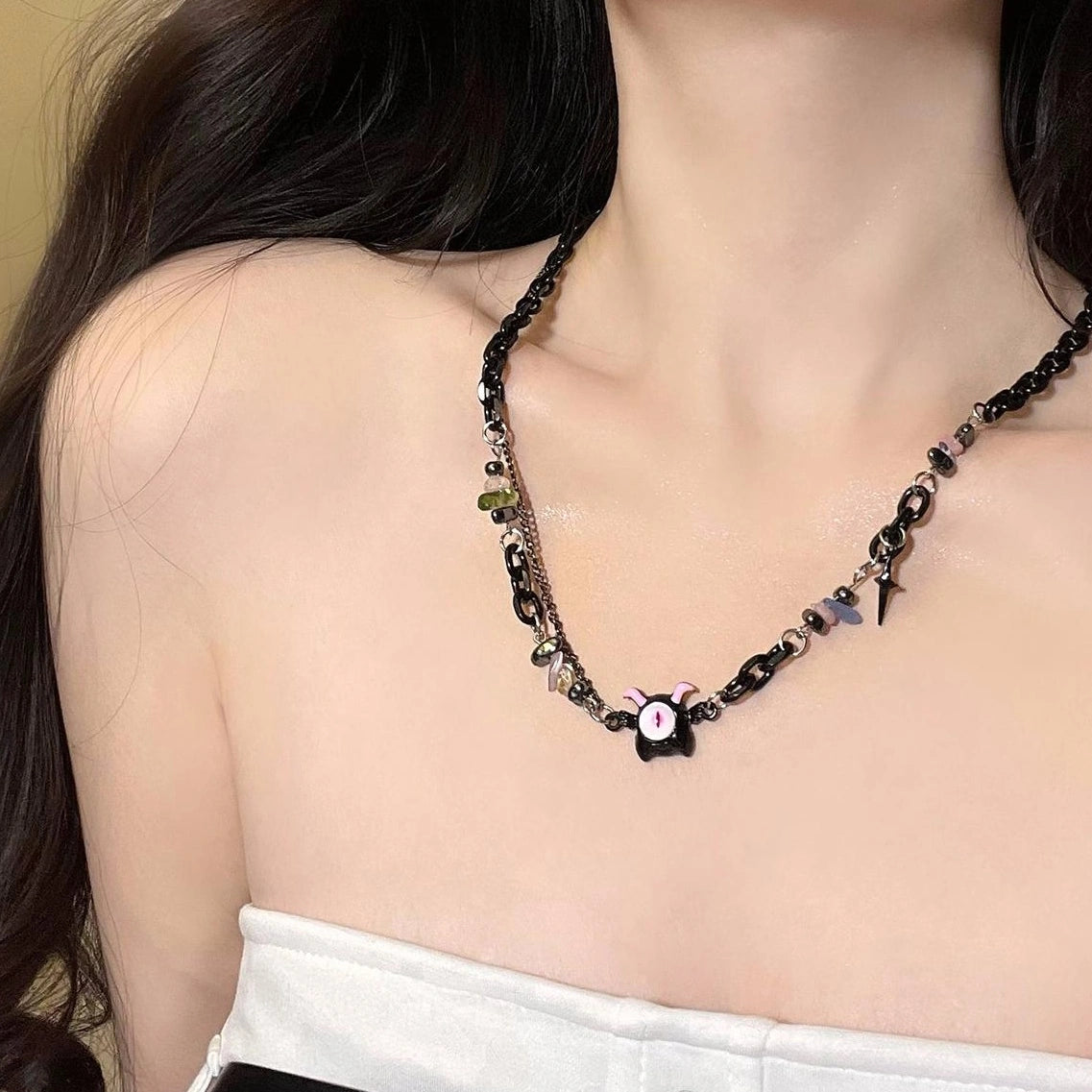 Accessories Dark Dopamine Demon Multilayer Beaded Necklace