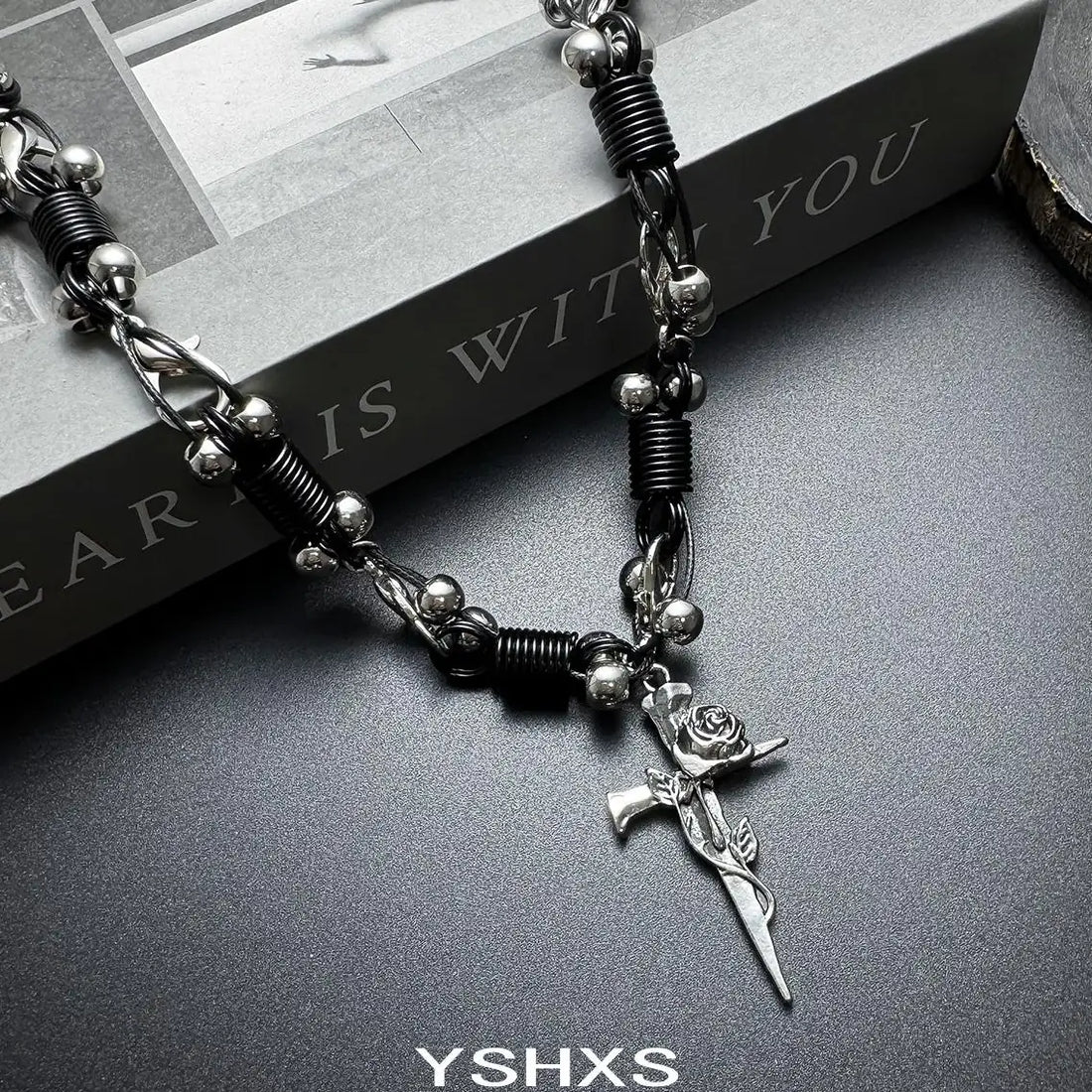 Accessories Dark Punk Spring Cross Necklace