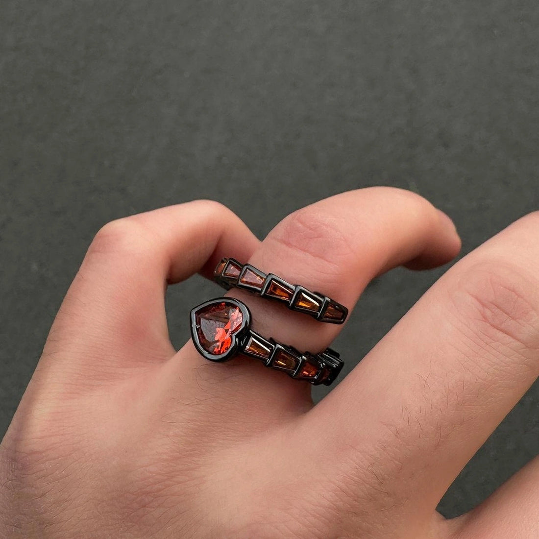 Accessories Dark Red Love Knot Adjustable Ring