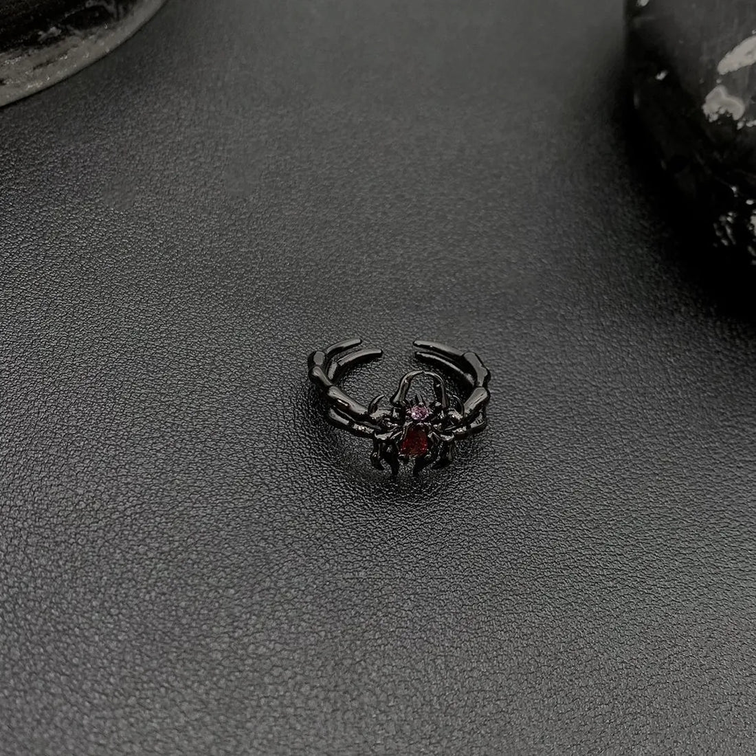 Accessories Dark Red Zircon Spider Punk Ring