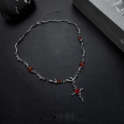 Accessories_Dark_Rose_Cross_Textured_Gemstone_Choker_MISSTT