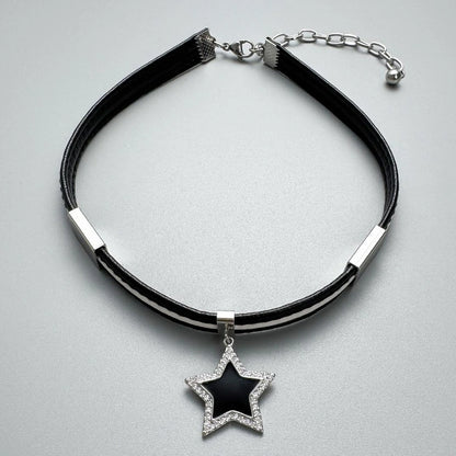 Accessories Dark Star Metal Plaid Choker Necklace