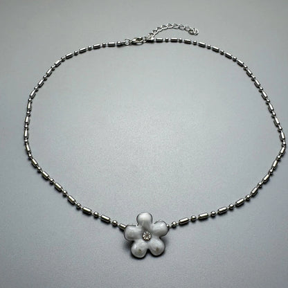 Accessories Delicate Floral Enamel Beaded Necklace
