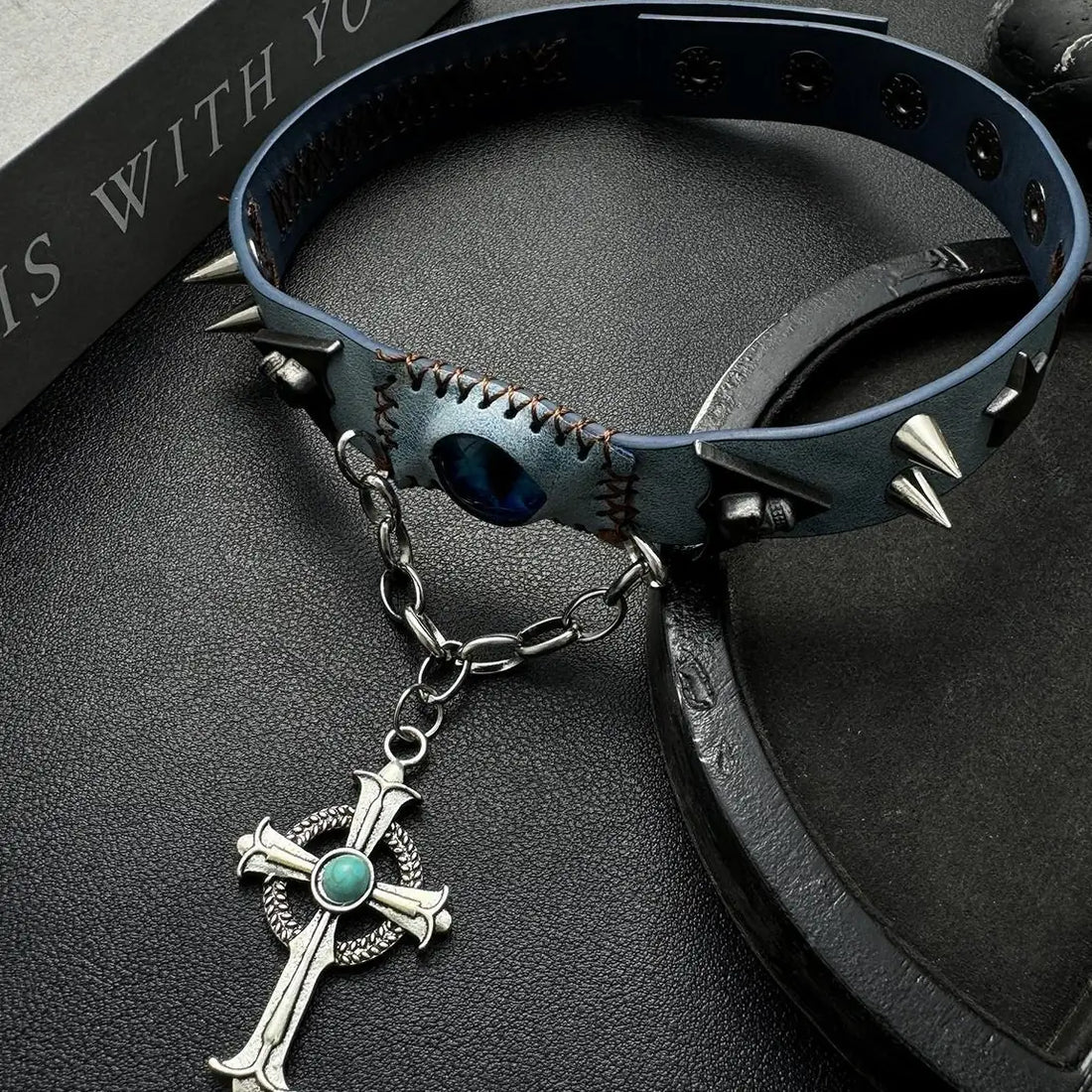 Accessories Demon Eye Choker With Cross Pendant
