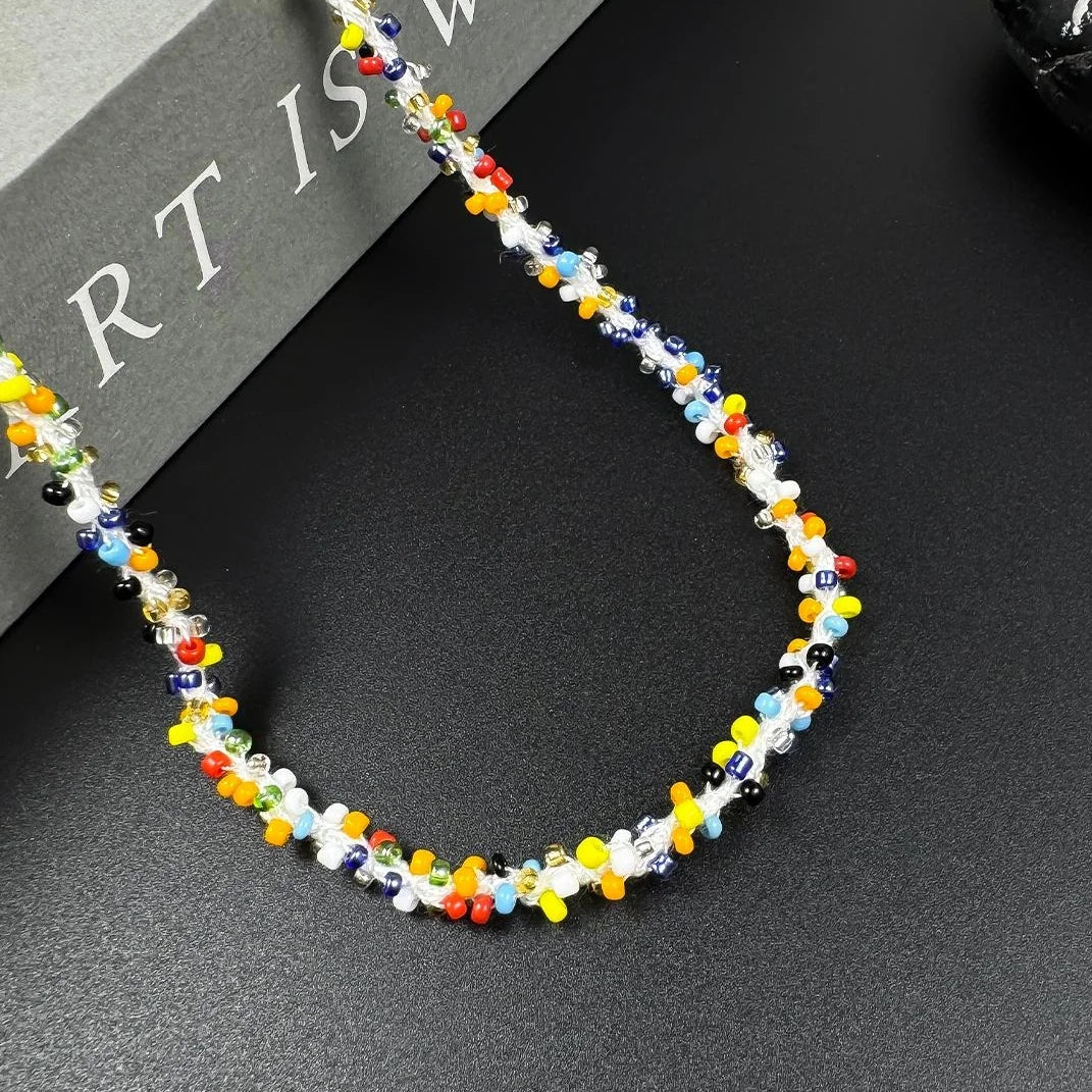 Accessories Dopamine Colorful Beaded Fluffy Choker