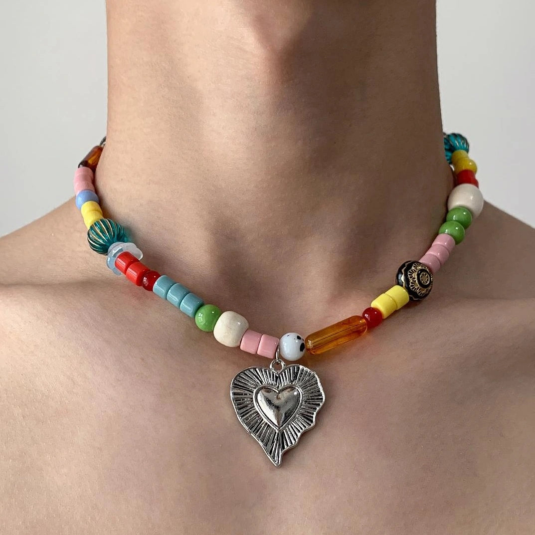Accessories Dopamine Colorful Beaded Love Choker
