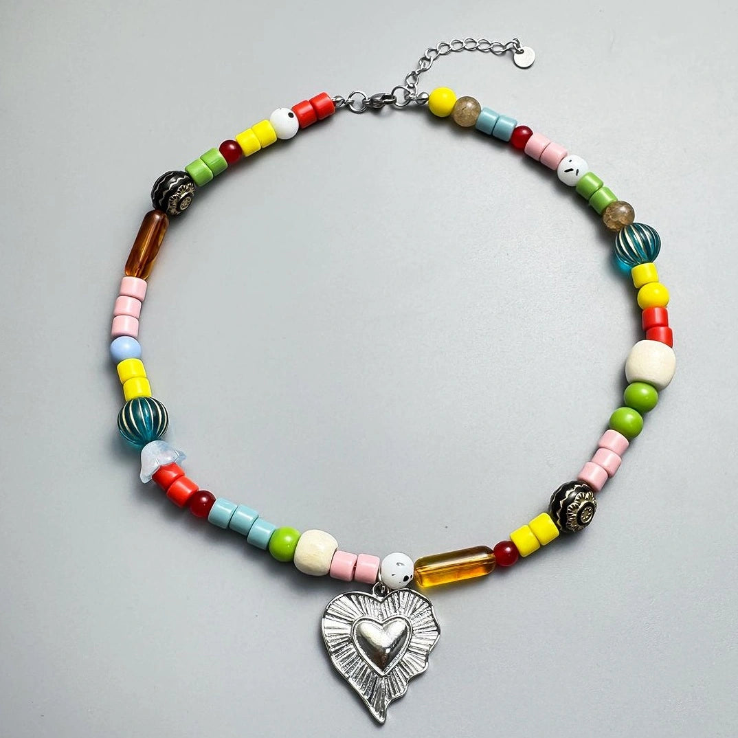 Accessories Dopamine Colorful Beaded Love Choker