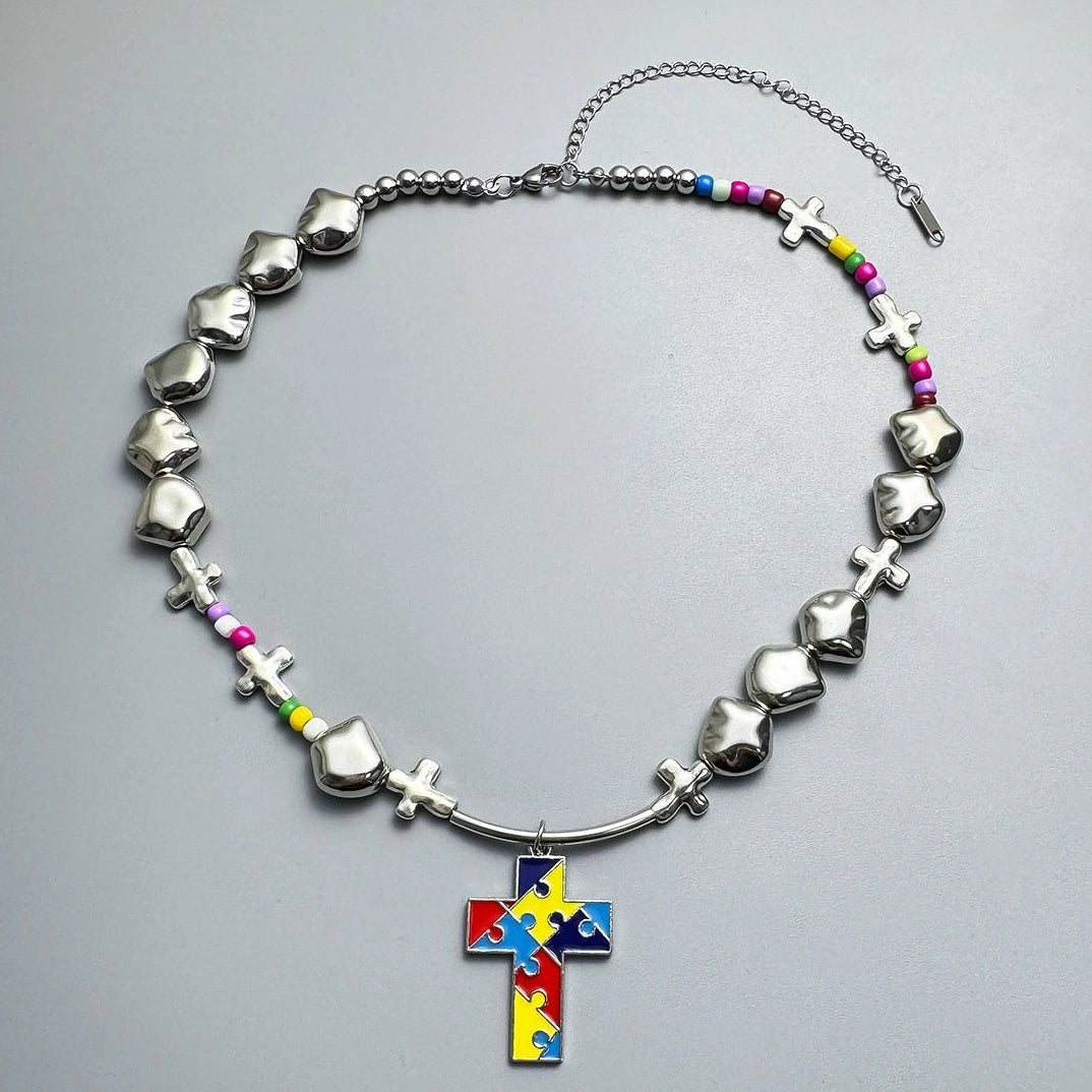 Accessories Dopamine Crystal Cross Necklace