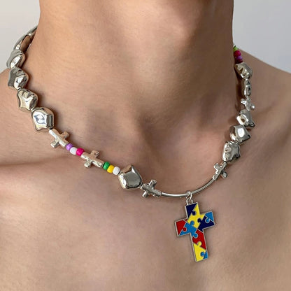 Accessories Dopamine Crystal Cross Necklace