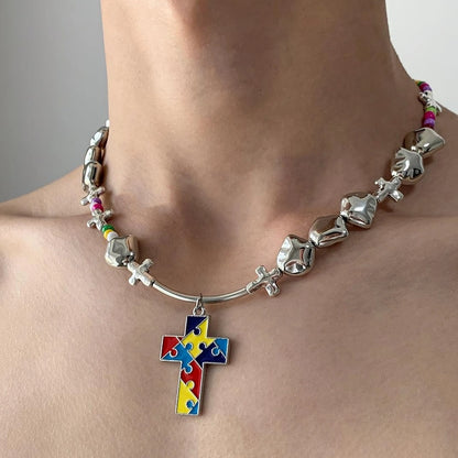 Accessories Dopamine Crystal Cross Necklace