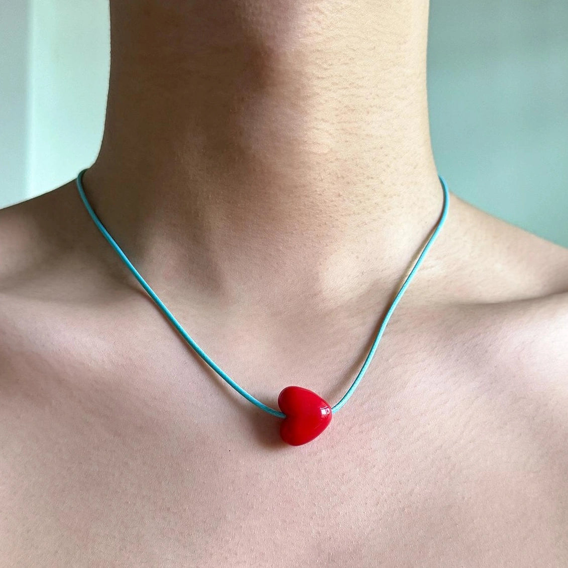 Accessories Dopamine Red Heart Choker Necklace