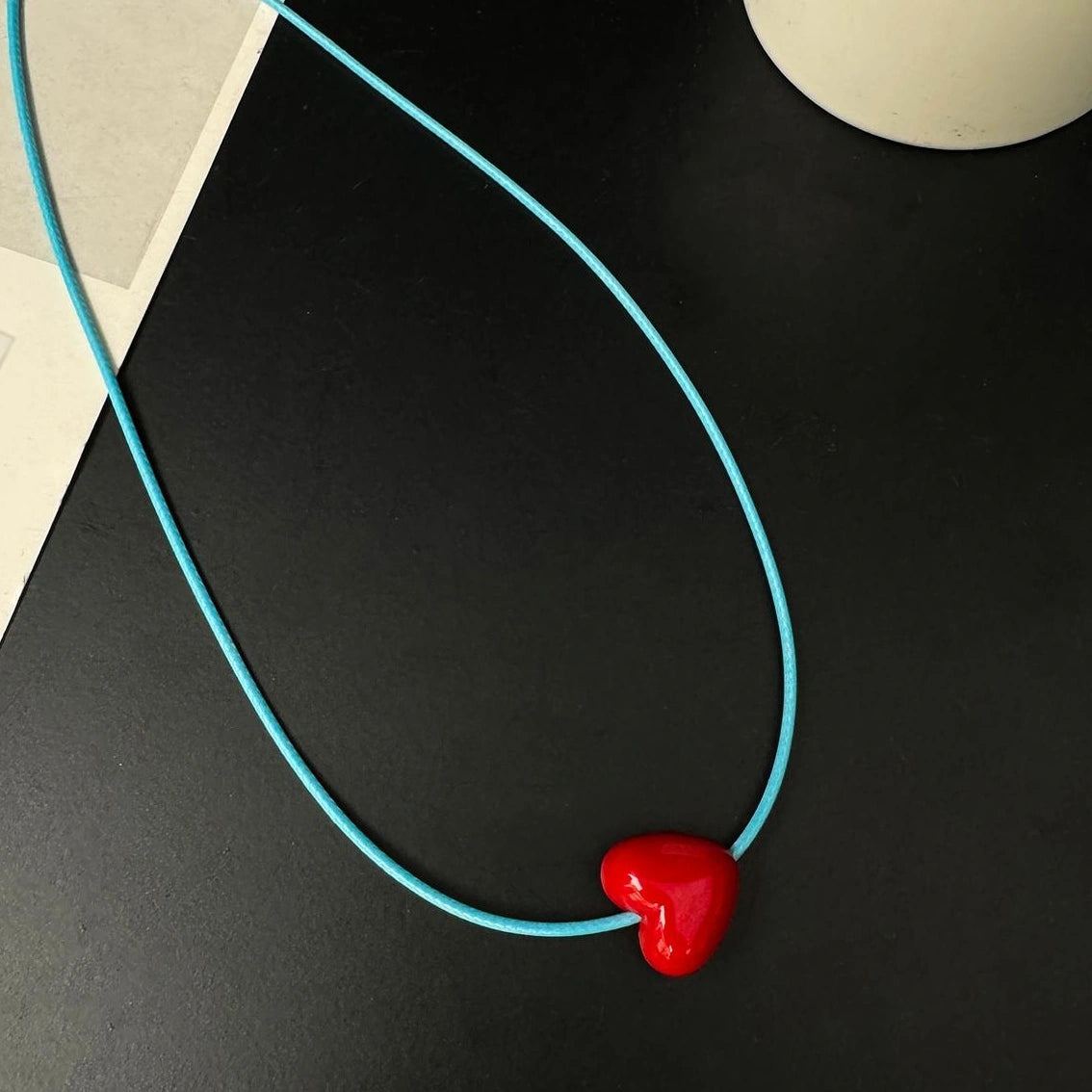 Accessories Dopamine Red Heart Choker Necklace
