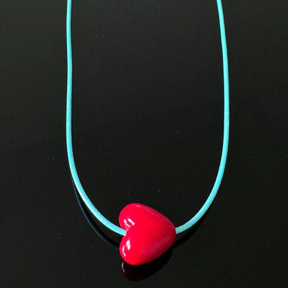 Accessories Dopamine Red Heart Choker Necklace