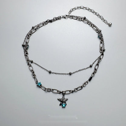 Accessories_Double_Layer_Blue_Star_Zircon_Necklace_MISSTT