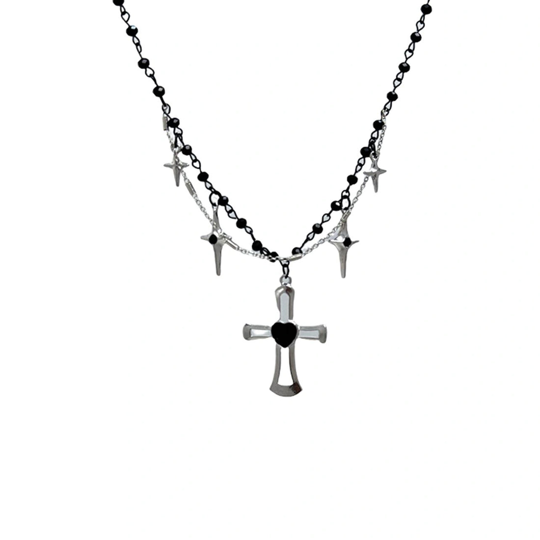 Accessories Double Layer Cross Star Choker Necklace
