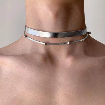 Accessories Double Layer Crystal Bead Choker Necklace
