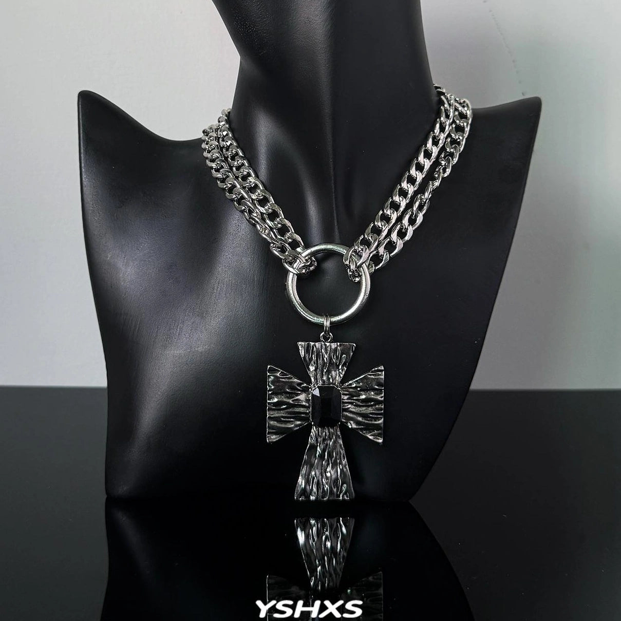 Accessories Double Layer Gothic Cross Necklace