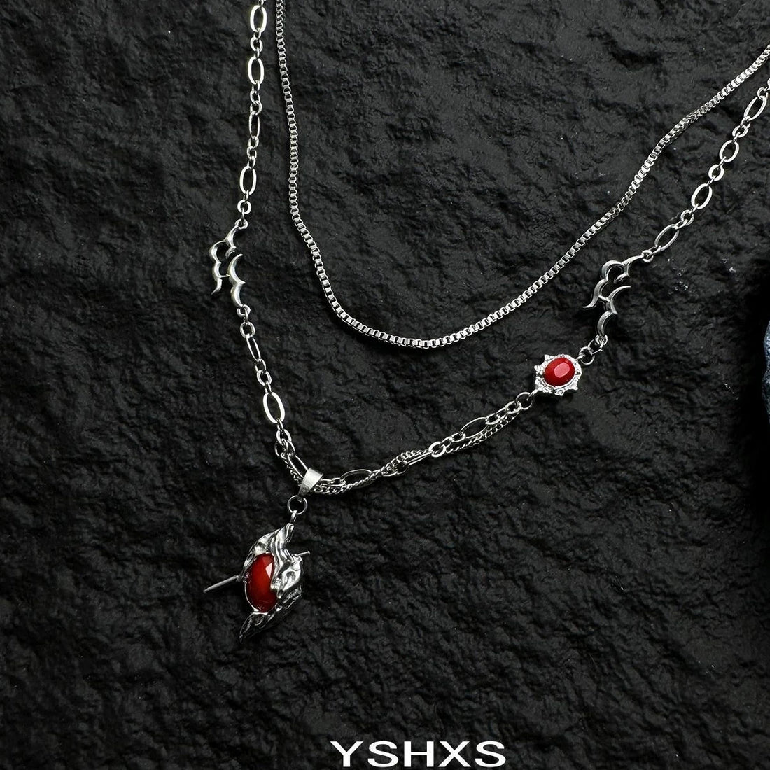 Accessories Double Layer Heart Hunter Chain Necklace