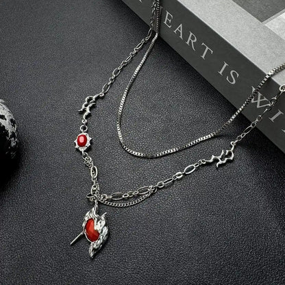 Accessories Double Layer Heart Hunter Chain Necklace