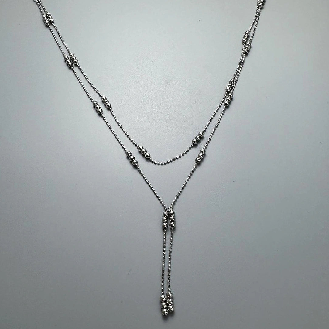 Accessories Double Layer Metal Ballpoint Necklace