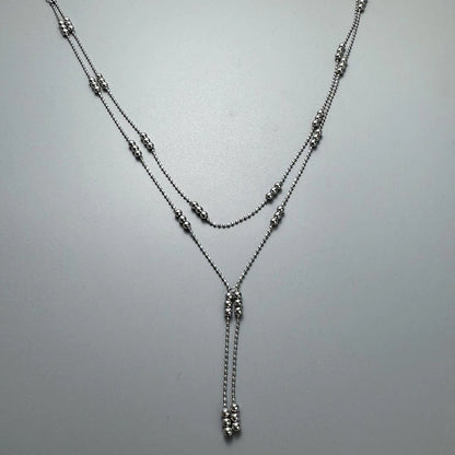 Accessories Double Layer Metal Ballpoint Necklace