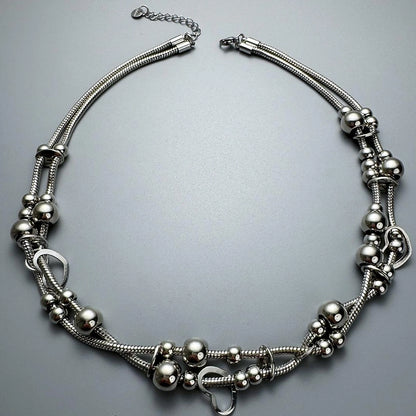 Accessories Double Layer Metal Bead Necklace