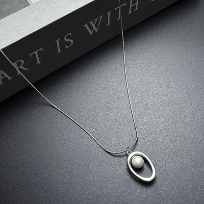 Accessories Elegant Hollow Teardrop Pearl Pendant Necklace