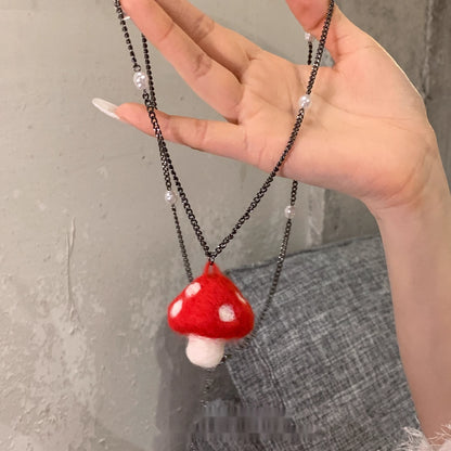 Accessories_Fluffy_Red_Mushroom_Pendant_Necklace_MISSTT