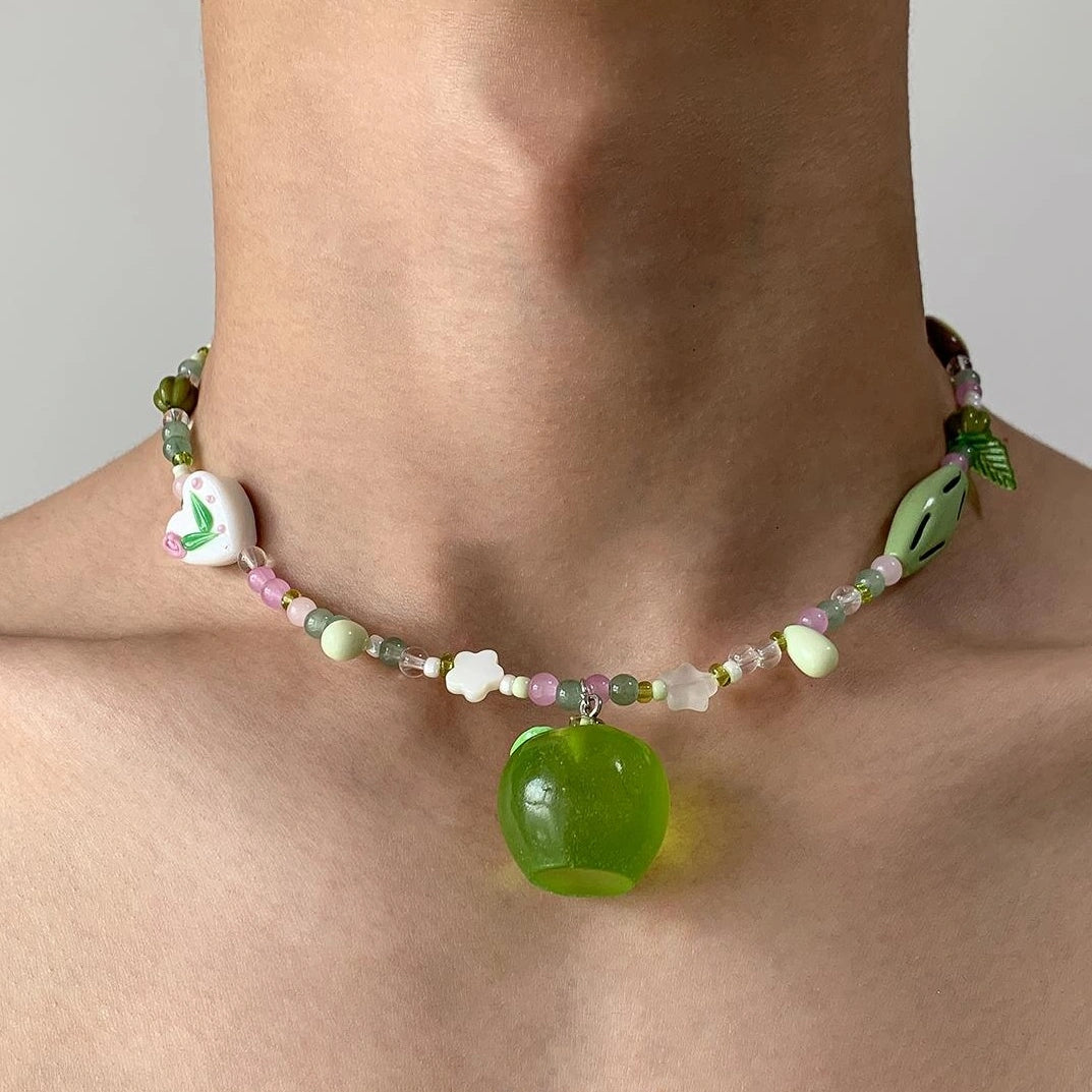 Accessories Forest Apple Beaded Necklace
