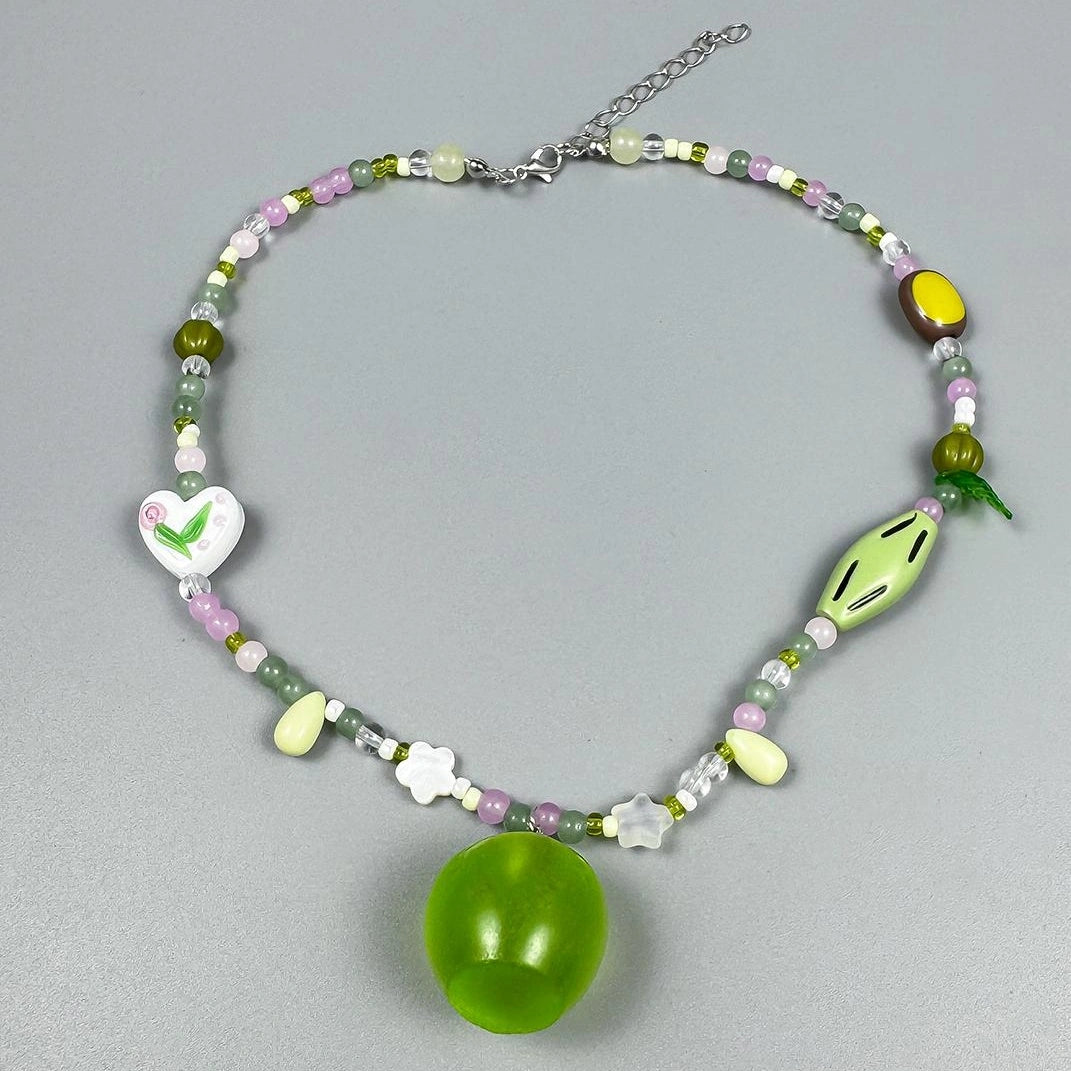 Accessories Forest Apple Beaded Necklace