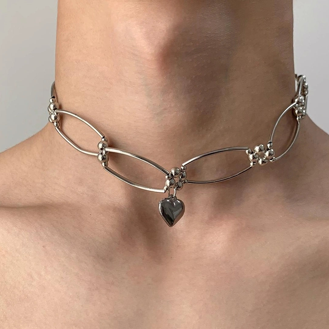 Accessories Geometric Love Pendant Choker Necklace