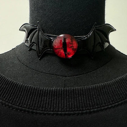 Accessories Gothic Bat Demon Eye Leather Choker