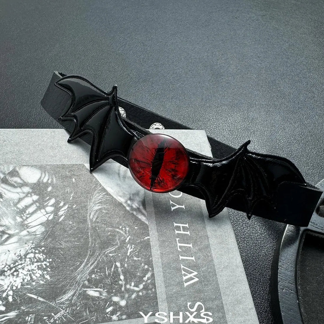 Accessories Gothic Bat Demon Eye Leather Choker