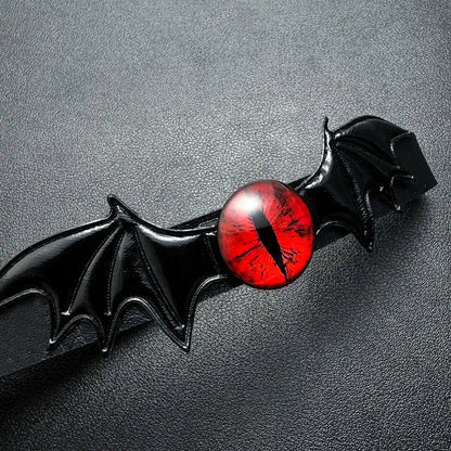 Accessories Gothic Bat Demon Eye Leather Choker