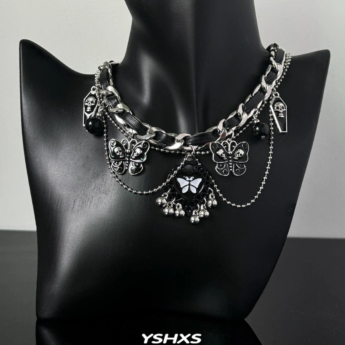 Accessories Gothic Butterfly Layered Fringe Choker