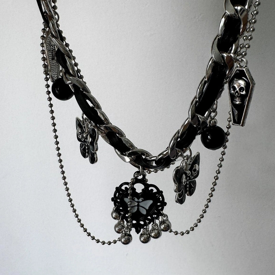 Accessories Gothic Butterfly Layered Fringe Choker