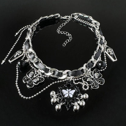 Accessories Gothic Butterfly Layered Fringe Choker